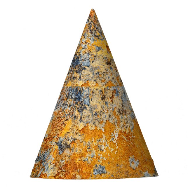 Old rust texture, grunge metallic background. party hat (Front)