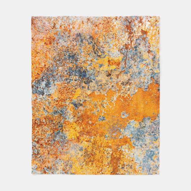 Old rust texture. Grunge rusted metal background. Fleece Blanket (Front)