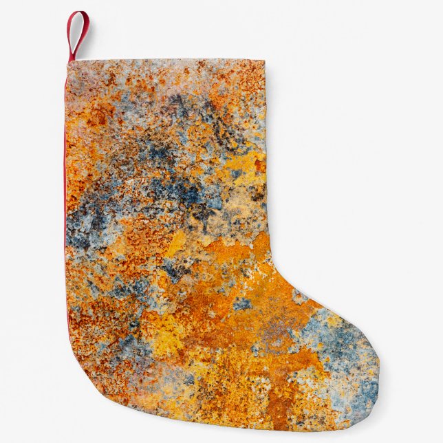 Old rust texture. Grunge rusted metal background. Small Christmas Stocking (Front)