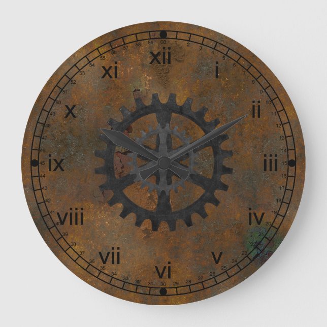 Old Rusted Look Wall Clock (Front)