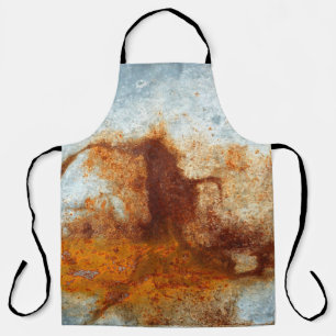 Old rusted steel plate, old zinc plate texture an Apron