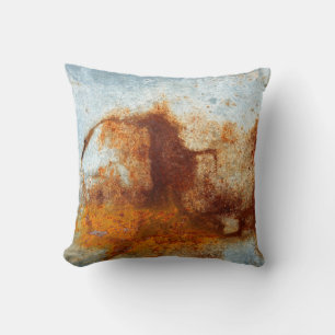 Old rusted steel plate, old zinc plate texture an Cushion