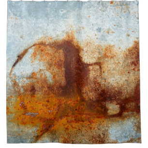 Old rusted steel plate, old zinc plate texture an Shower Curtain
