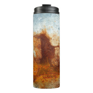  Old rusted steel plate, old zinc plate texture an Thermal Tumbler