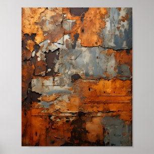 Old Rusted Steel Rusty Metal Texture Poster