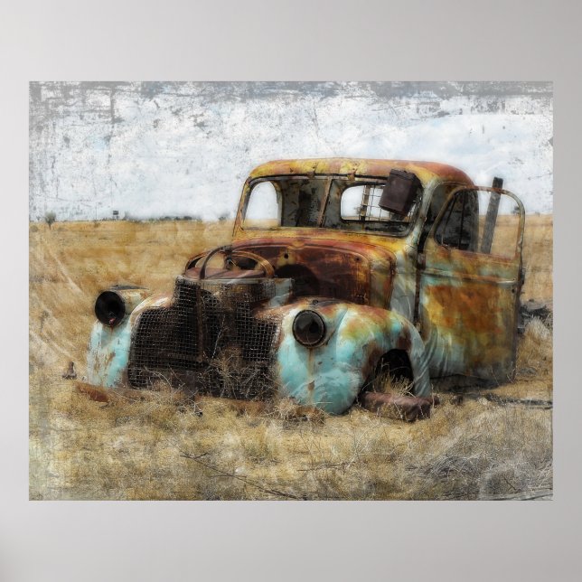 Old Rusted Vintage Truck Poster (Front)
