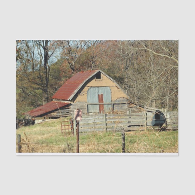 Old Rustic Barn Rural Georgia Tissue Paper (Front)