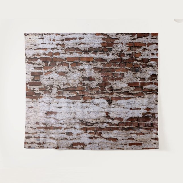 Old Rustic Exposed Rough Red Brick Party Backdrop Tapestry (Front (Horizontal))