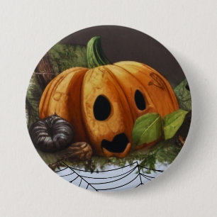 Old Rustic Pumpkin Spook Halloween Party 7.5 Cm Round Badge