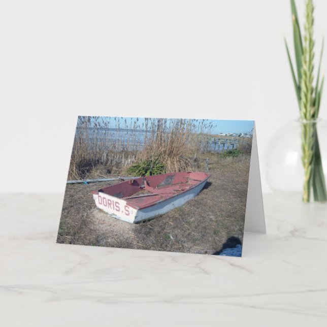 Old Rustic Row Boat Card (Front)