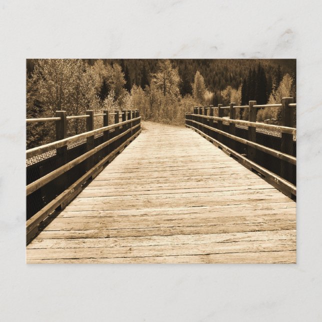 Old Rustic Wooden Bridge Postcard (Front)