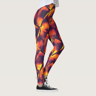 Old rusty big plates in colours of ember or fire leggings