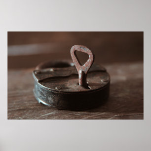 Old rusty doorlock poster