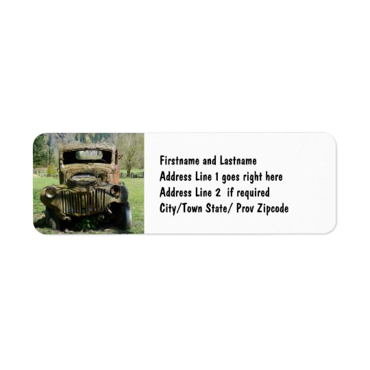 Old Rusty Farm Truck in the Country Return Address Label
