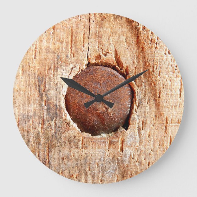 Old Rusty Nail Wall Clock (Front)