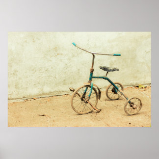 Old Rusty Rickety Tricycle Retro Poster