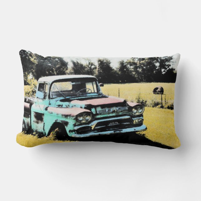 Old Rusty Truck Lumbar Cushion (Front)