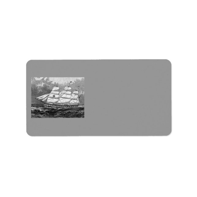 Old Sailing Ship Address Label (Front)