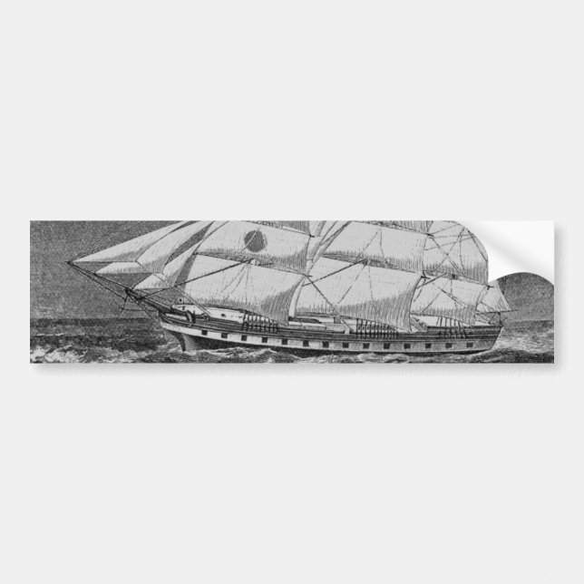 Old Sailing Ship Bumper Sticker (Front)