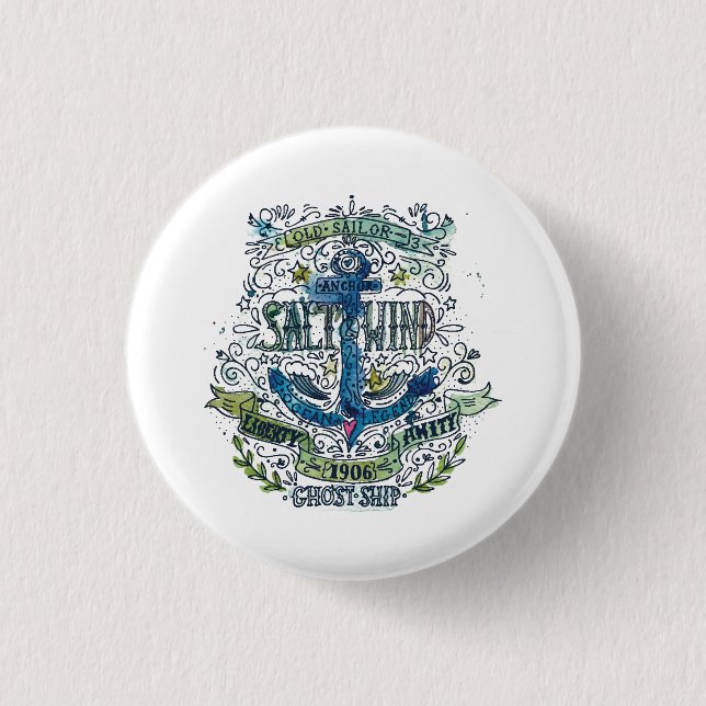 Old Sailor Anchor Poster 3 Cm Round Badge (Front)