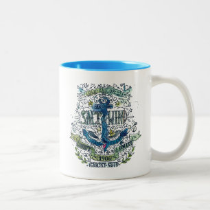 Old Sailor Anchor Poster Two-Tone Coffee Mug