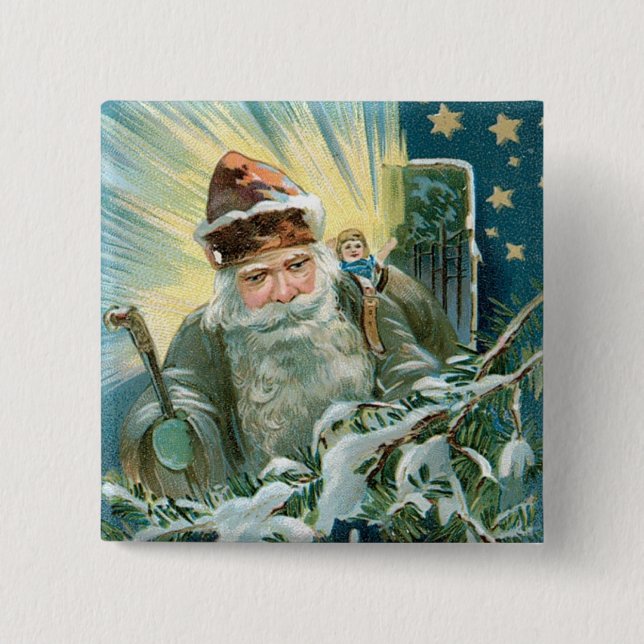 Old Saint Nicholas 15 Cm Square Badge (Front)