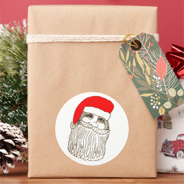 OLD SAINT NICK  CLASSIC ROUND STICKER (Holiday)