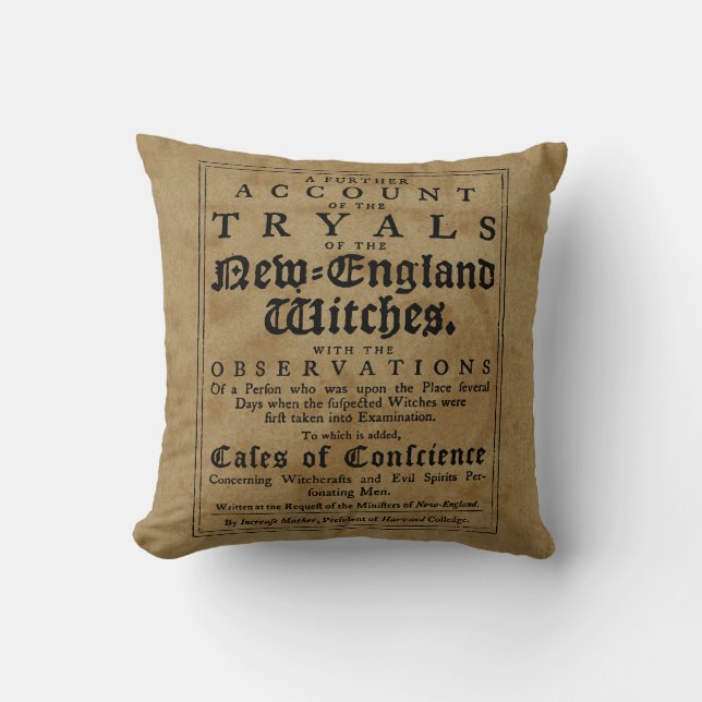 Old Salem Witch Trials Throw Pillow (Front)