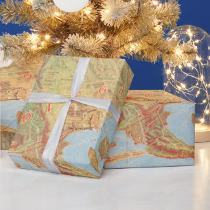 Old San Diego CA Map (1915)  Wrapping Paper