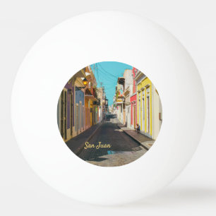 Old San Juan Cobblestone Street Photography Ping Pong Ball