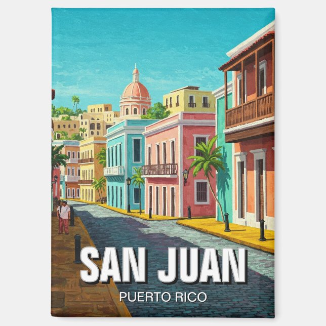 Old San Juan Puerto Rico Travel Magnet (Front)
