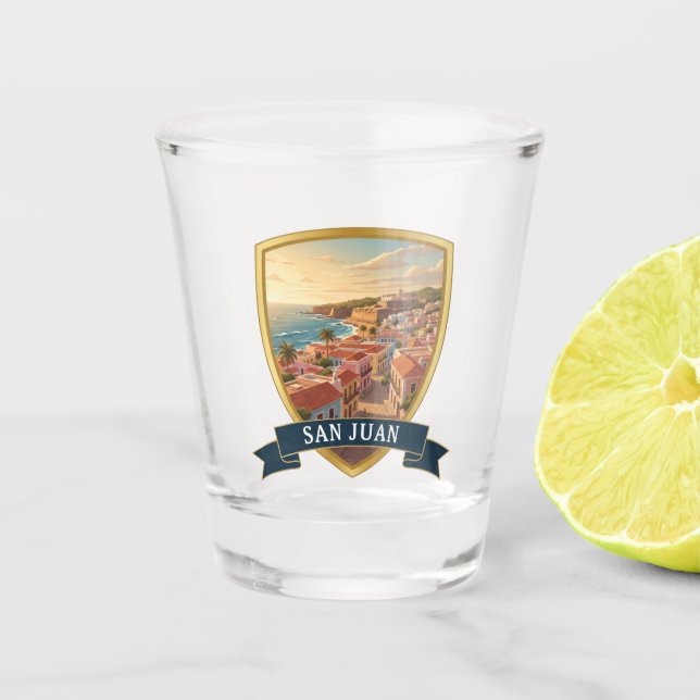 Old San Juan Puerto Rico Travel Shot Glass (Front)
