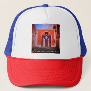 Old San Juan Street, Puerto Rican Culture, Flag Trucker Hat