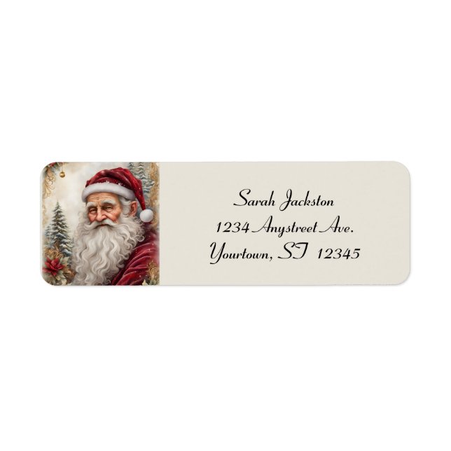 Old Santa Claus Return Address Label (Front)