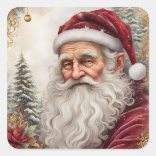Old Santa Claus Square Sticker