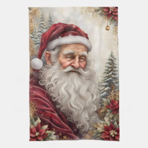 Old Santa Claus Tea Towel