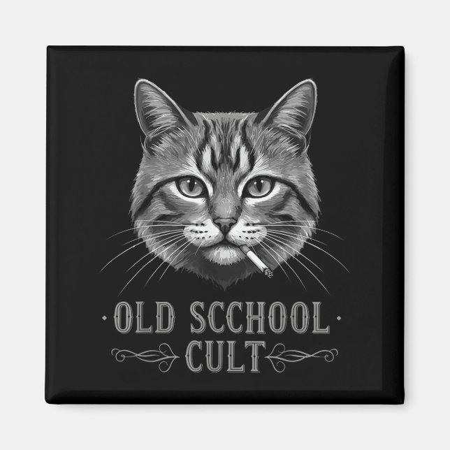 Old Scchool Cult Funny Cat For Cool People And - F Magnet (Front)