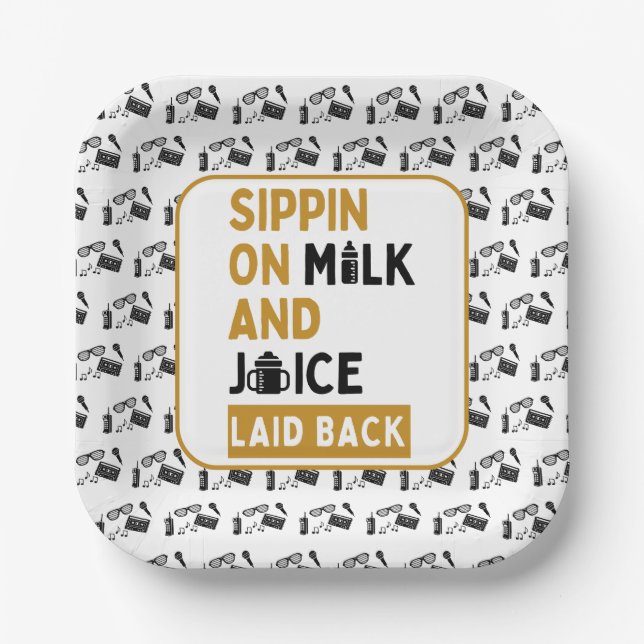 Old School 90's Hip Hop 1st Birthday| Baby Shower Paper Plate (Front)