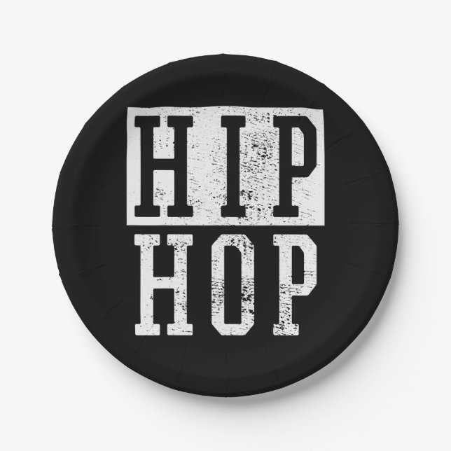 Old School 90s Nineties Hip Hop Rap Damiseta Paper Plate (Front)