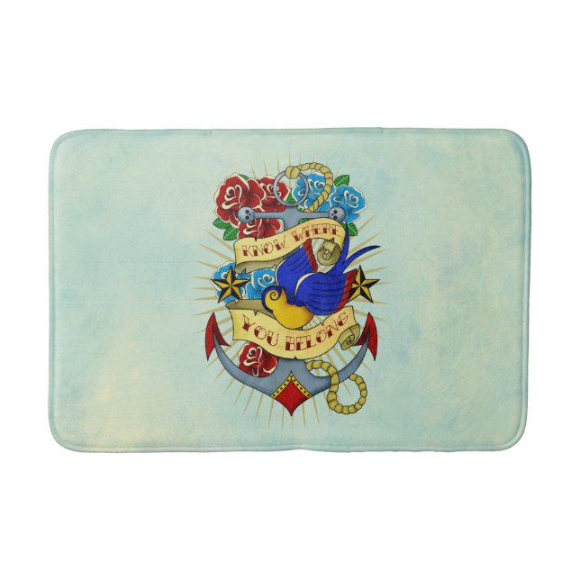 Old School Anchor Bath Mat (Front)