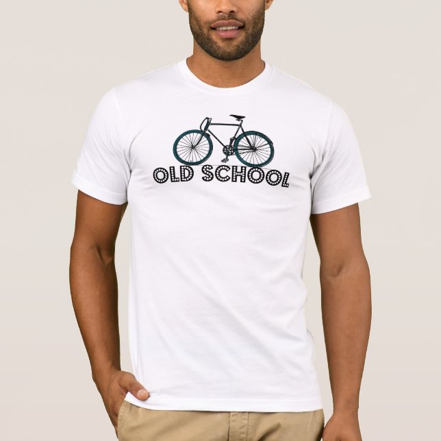 old school antique fixed gear bicycle t-shirt (Front)