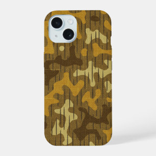 Old School Army Camo Brown iPhone 15 Case