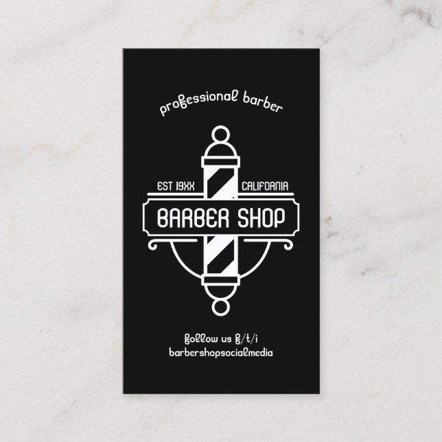 Old School Barber Appointments Business Card (Front)