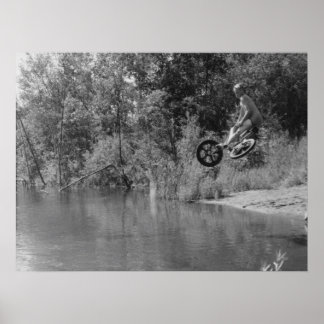 Old school BMX print, a Day at The Lake Poster