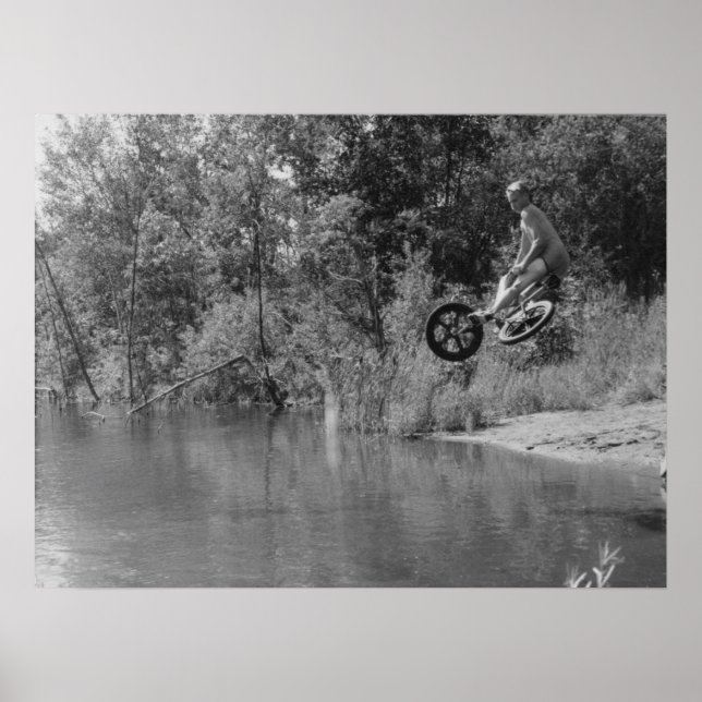 Old school BMX print, a Day at The Lake Poster (Front)