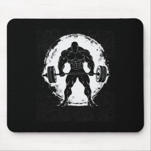 Old School Bodybuilding Weight Workout Graphic For Mouse Pad