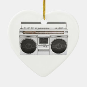 Old School Boombox Radio Ceramic Ornament