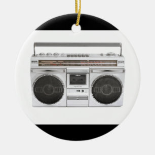 Old School Boombox Radio Ceramic Ornament
