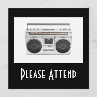 Old School Boombox Radio Invitation