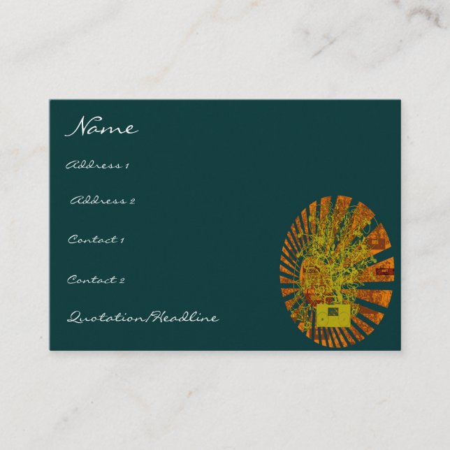 Old School BoomBox Shock-Musical Notes Swirls Business Card (Front)